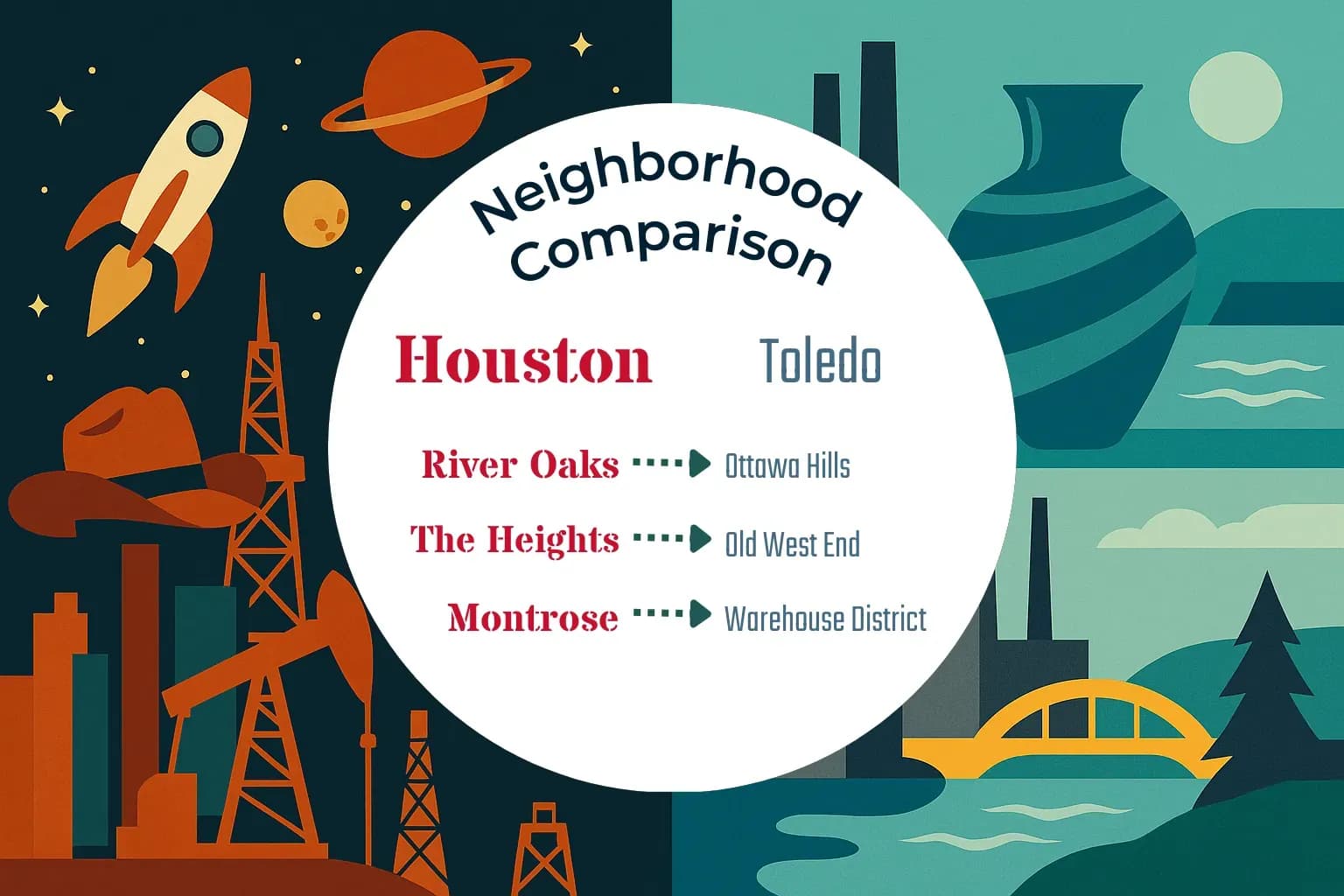 Houston vs Toledo Neighborhood Comparison