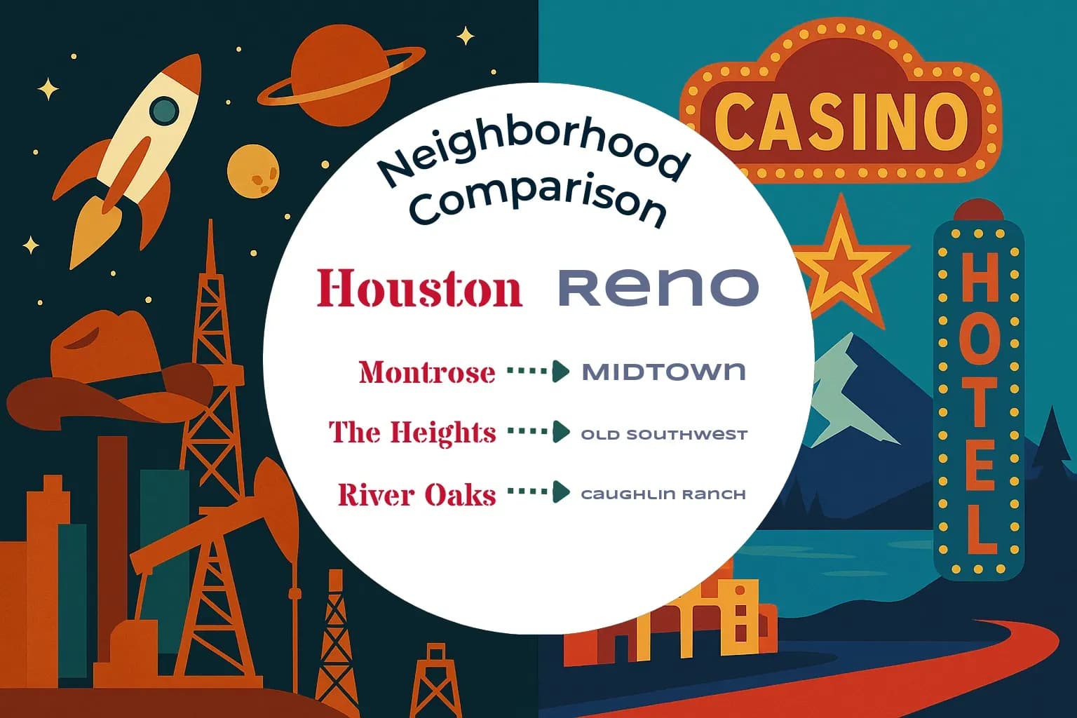 Houston vs Reno Neighborhood Comparison