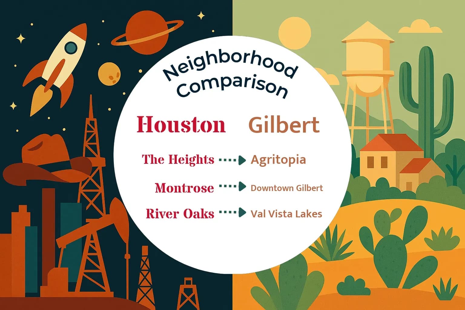 Houston vs Gilbert Neighborhood Comparison