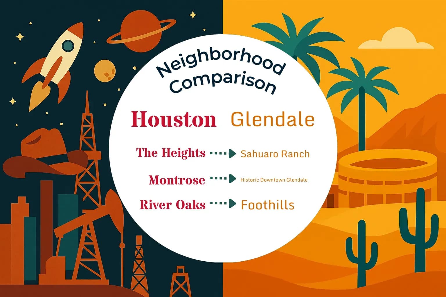 Houston vs Glendale Neighborhood Comparison