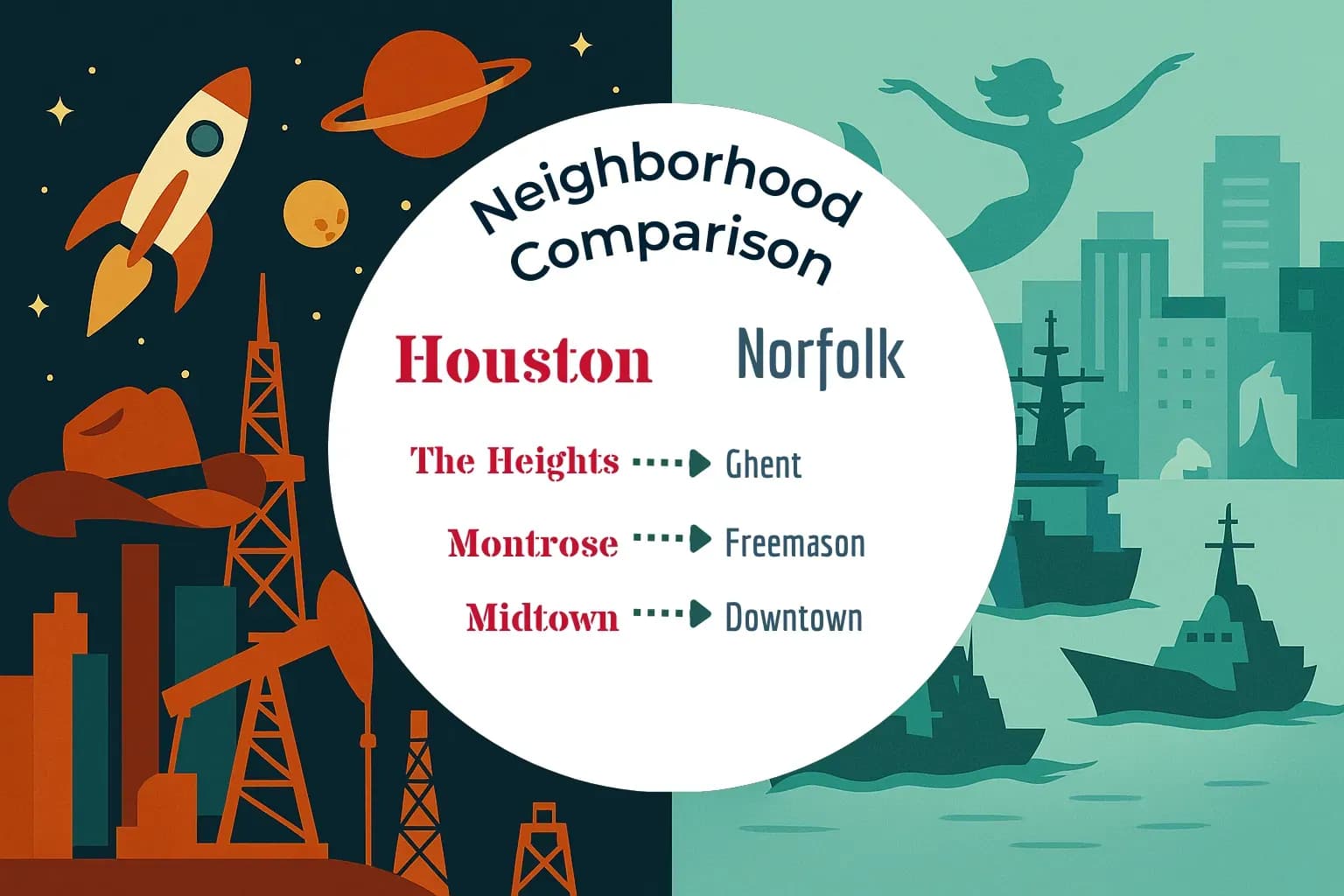 Houston vs Norfolk Neighborhood Comparison