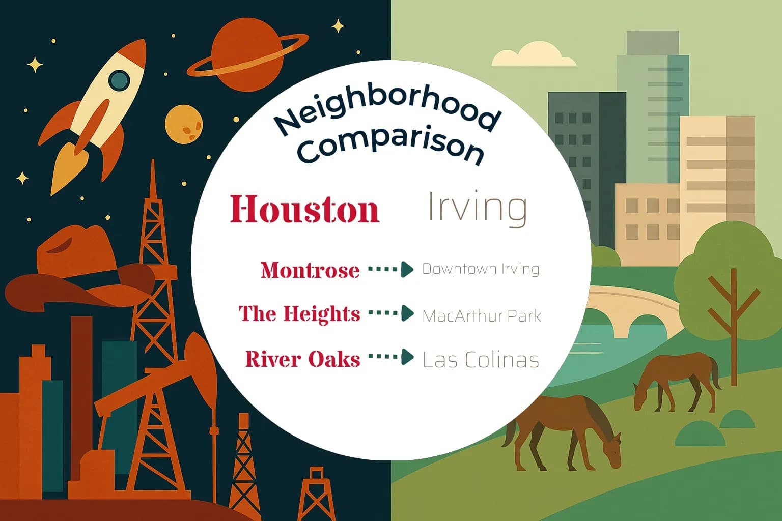 Houston vs Irving Neighborhood Comparison