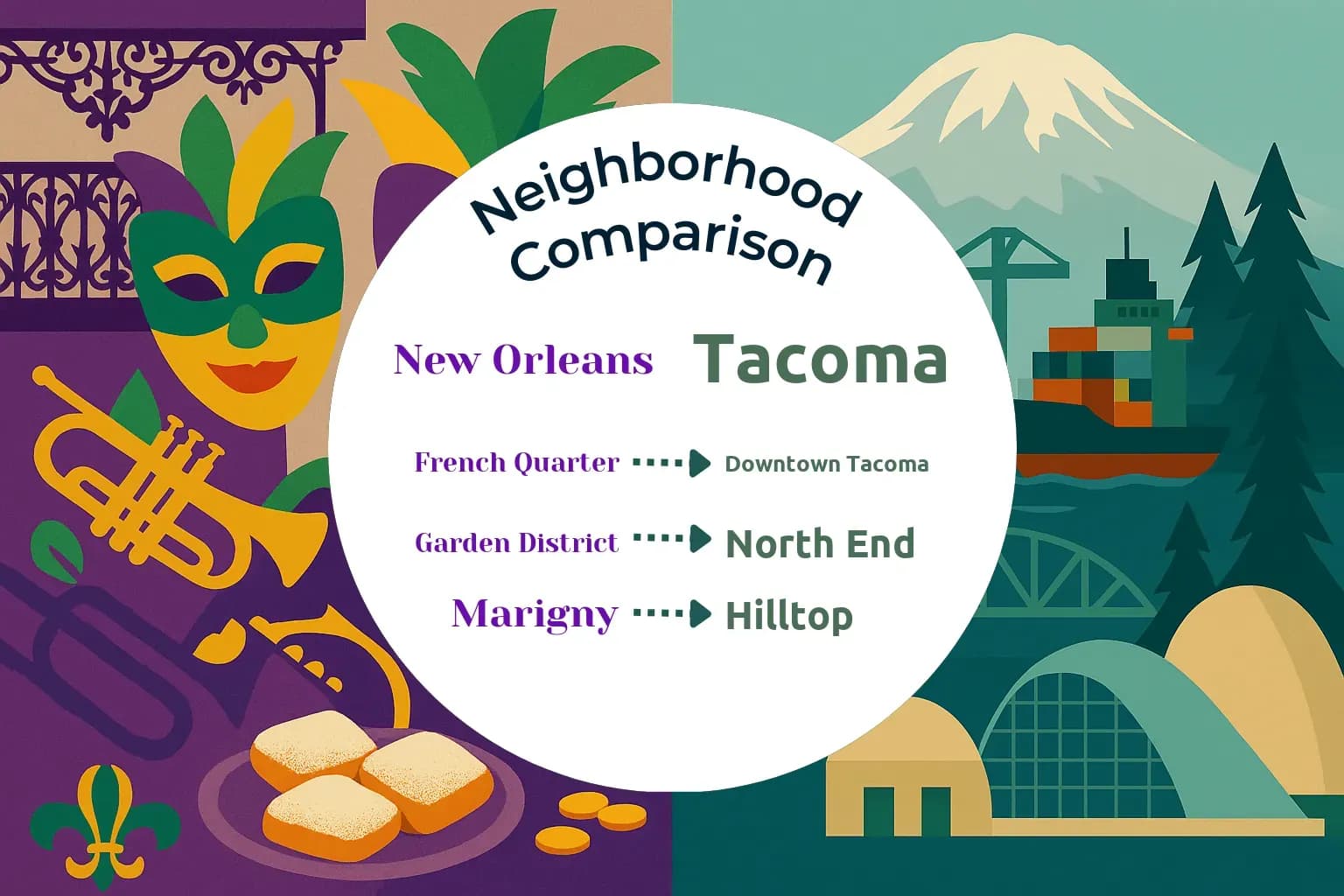 New Orleans vs Tacoma Neighborhood Comparison