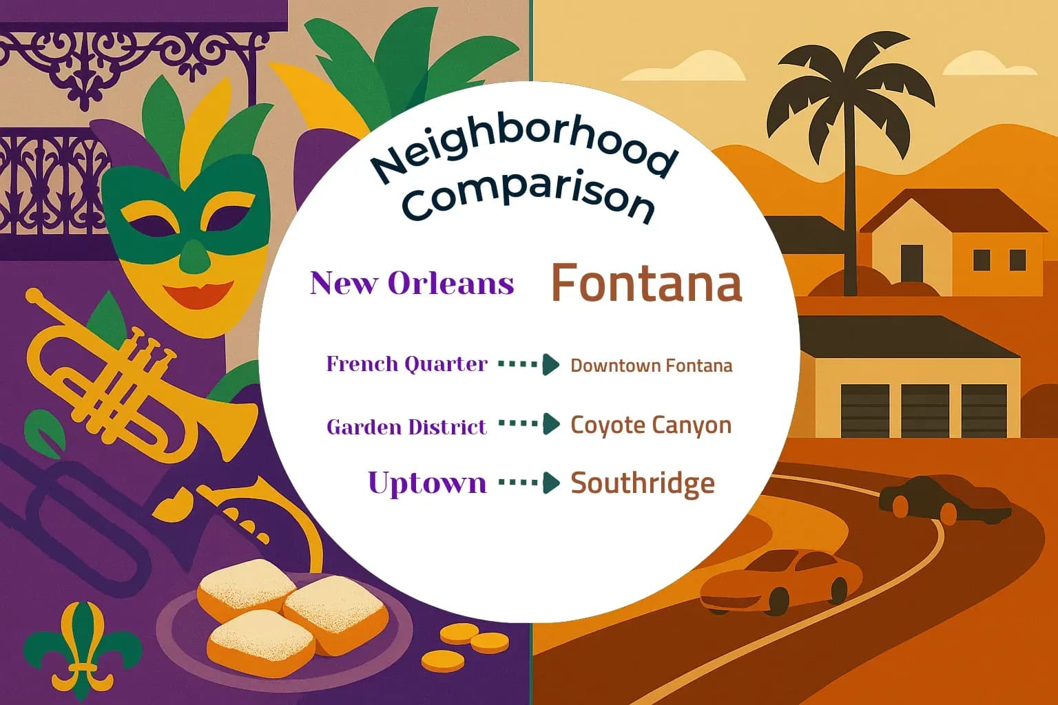 New Orleans vs Fontana Neighborhood Comparison