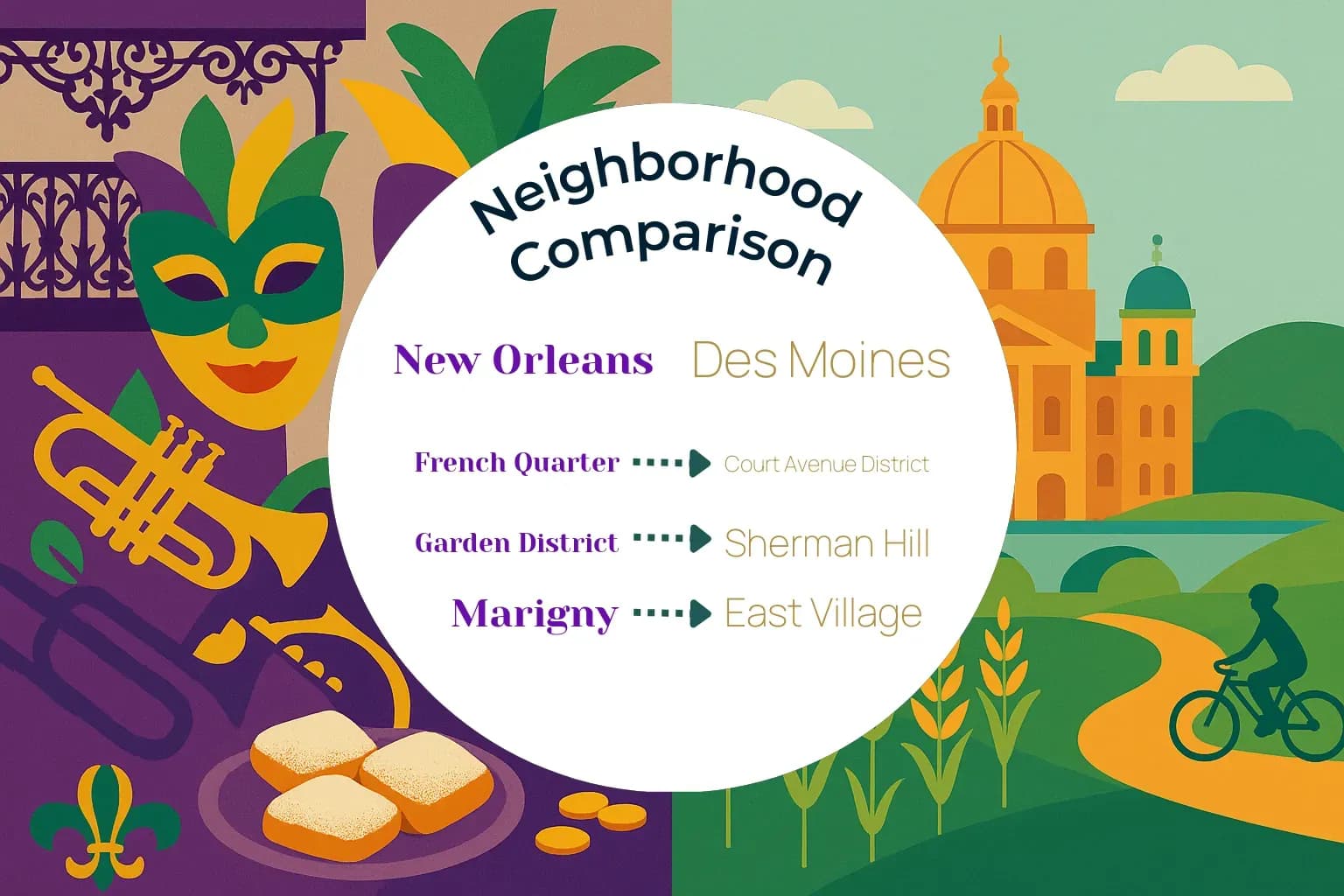 New Orleans vs Des Moines Neighborhood Comparison