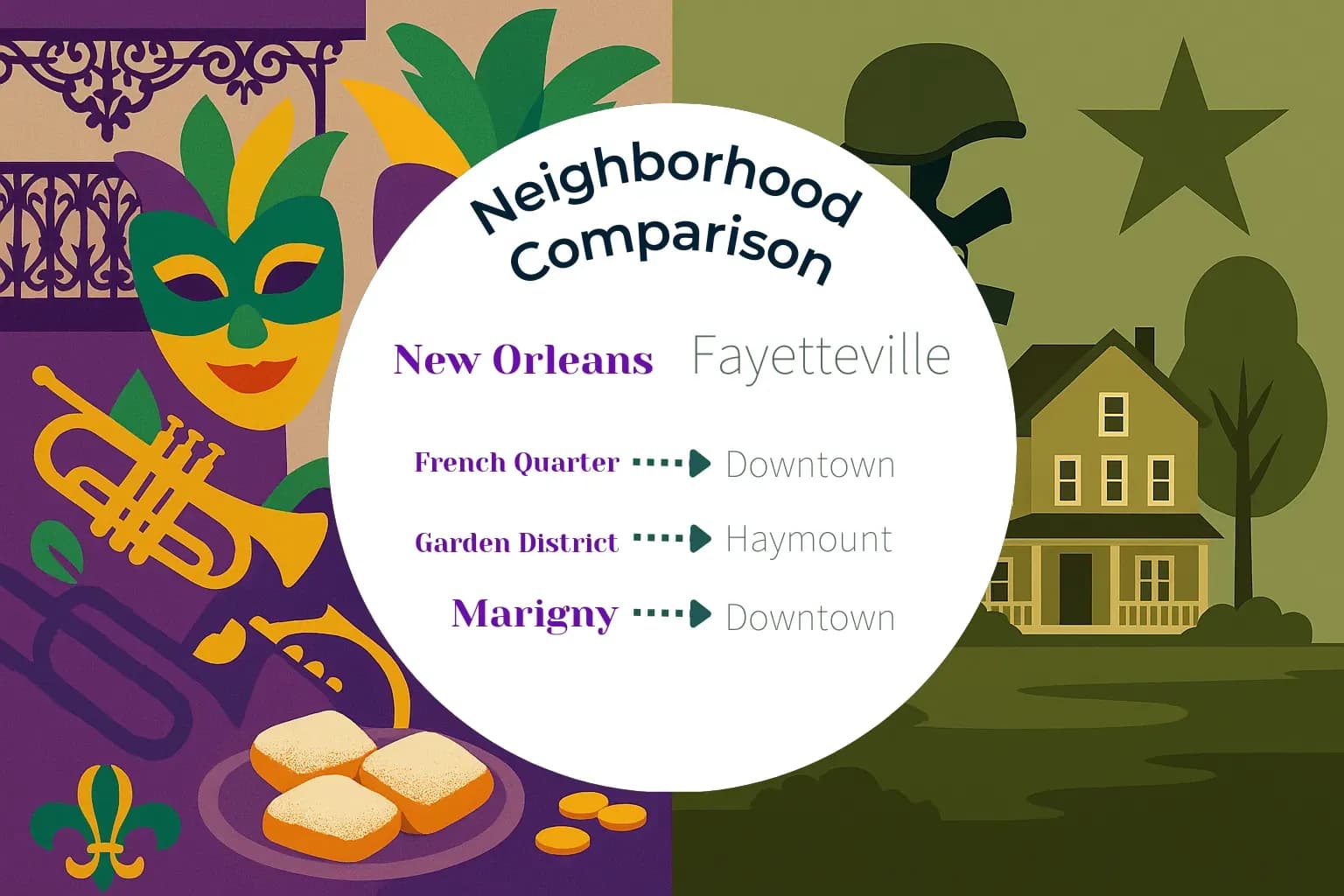 New Orleans vs Fayetteville Neighborhood Comparison