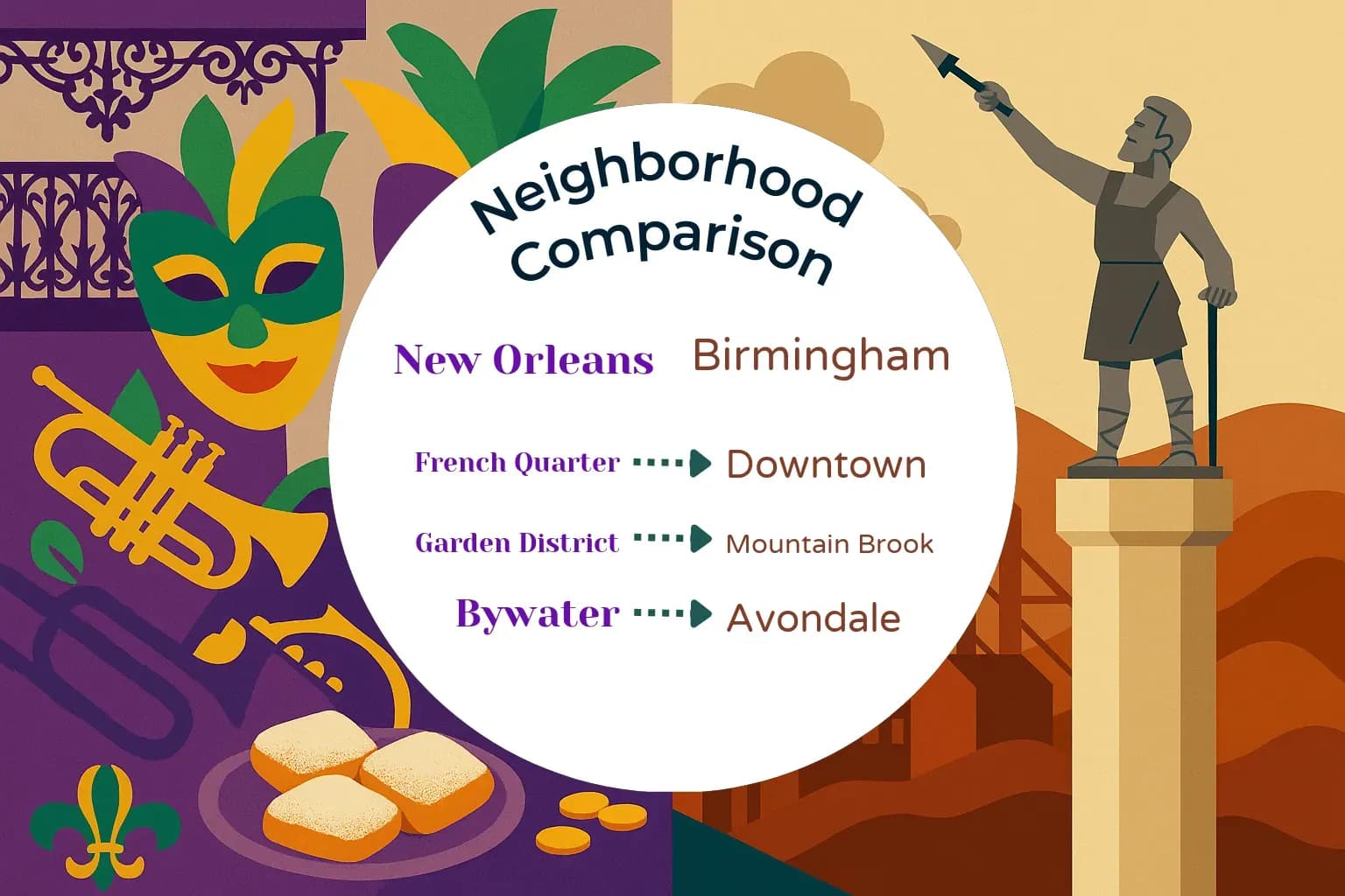 New Orleans vs Birmingham Neighborhood Comparison