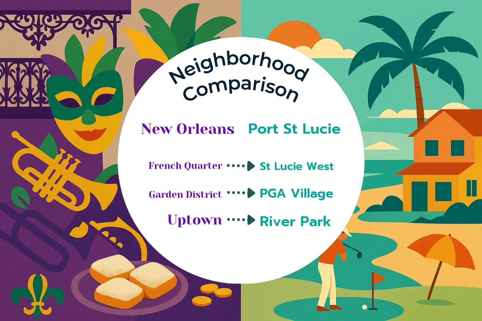 New Orleans vs Port St. Lucie Neighborhood Comparison
