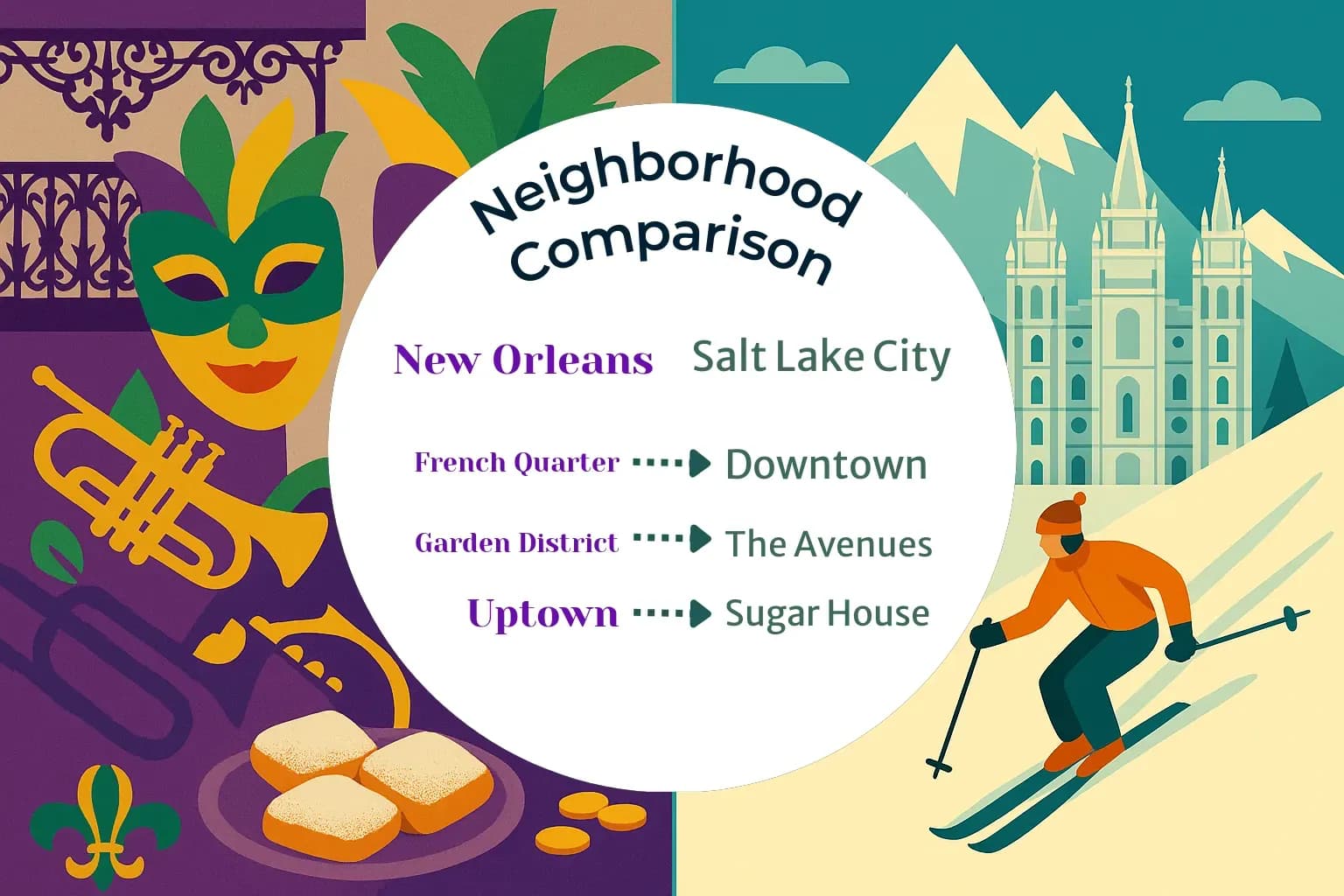 New Orleans vs Salt Lake City Neighborhood Comparison