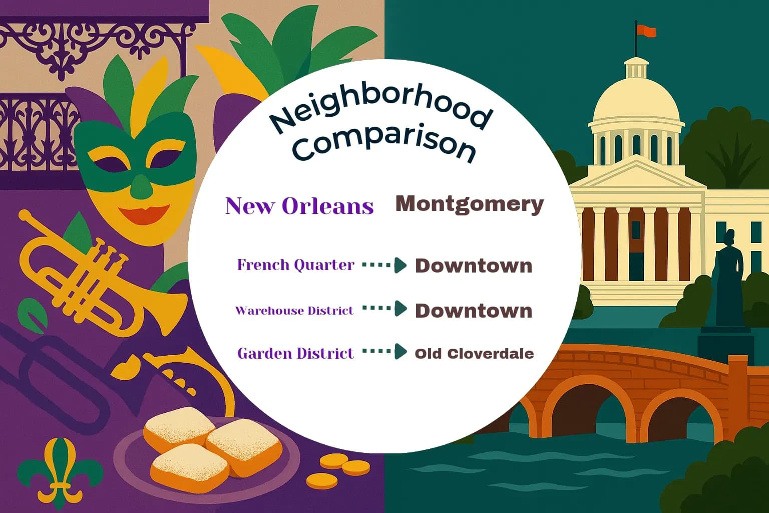New Orleans vs Montgomery Neighborhood Comparison