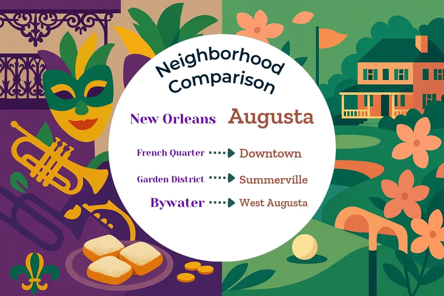 New Orleans vs Augusta Neighborhood Comparison