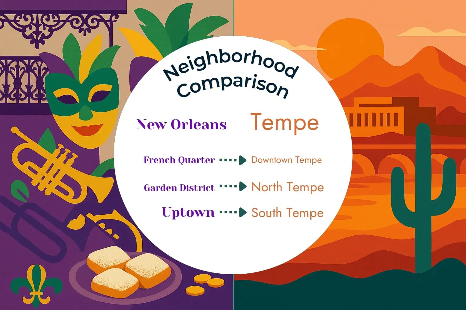 New Orleans vs Tempe Neighborhood Comparison