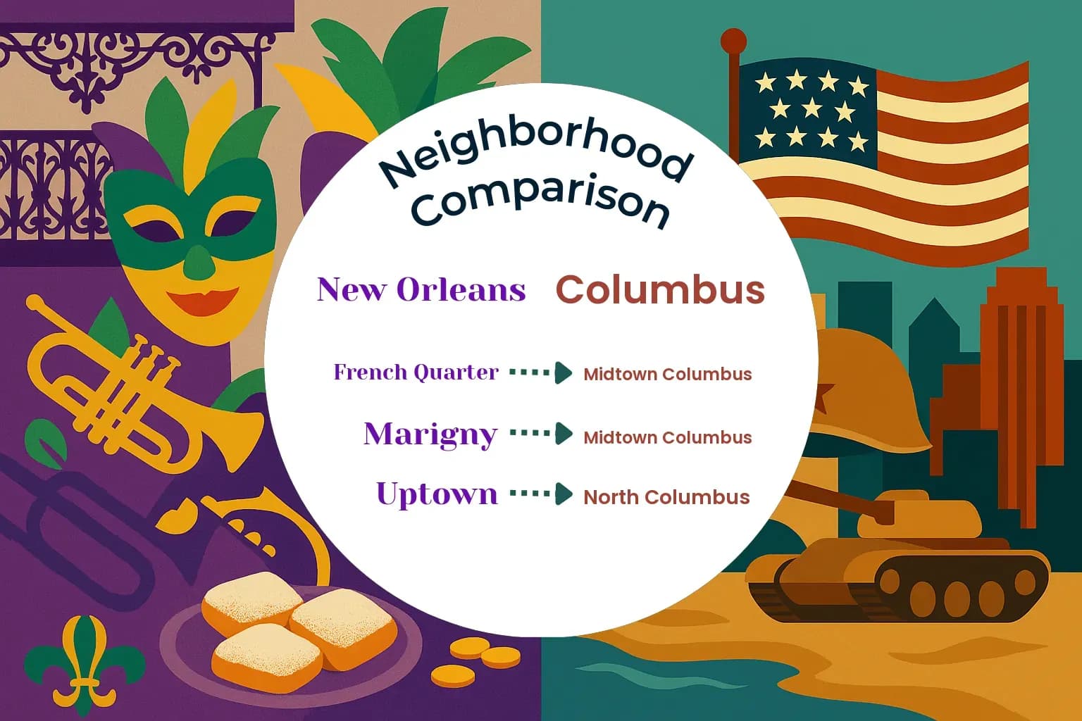 New Orleans vs Columbus Neighborhood Comparison