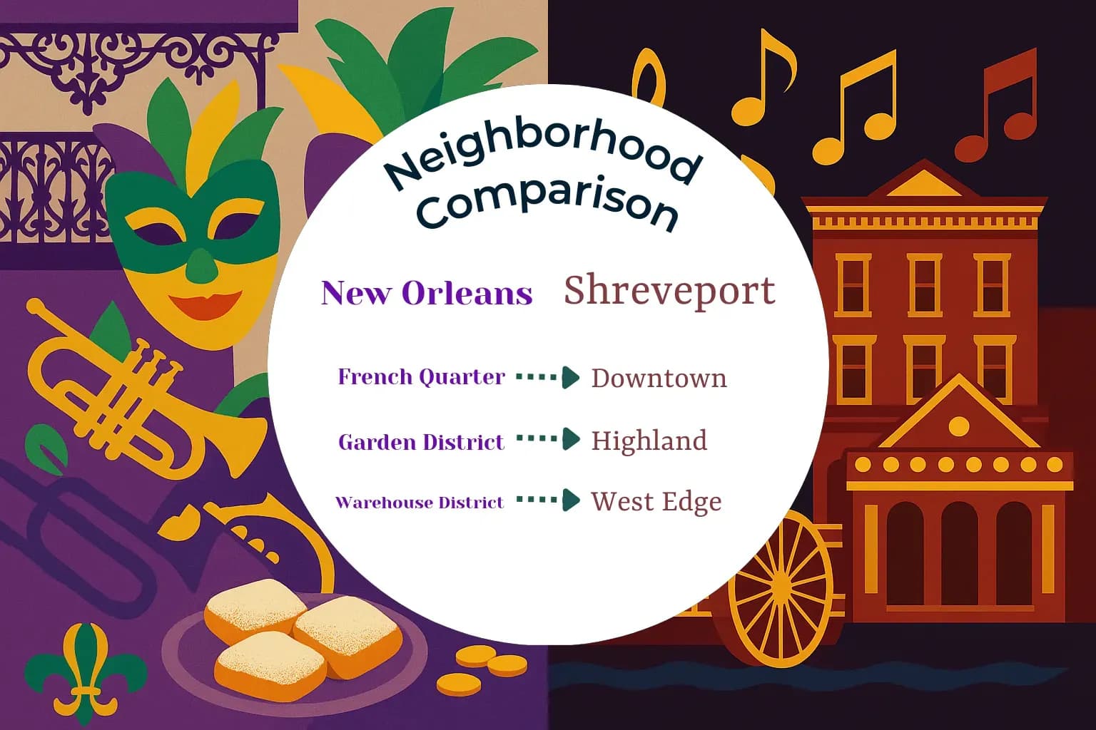 New Orleans vs Shreveport Neighborhood Comparison