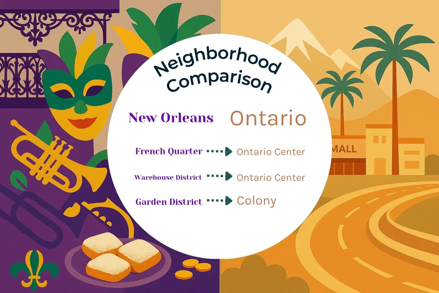 New Orleans vs Ontario Neighborhood Comparison