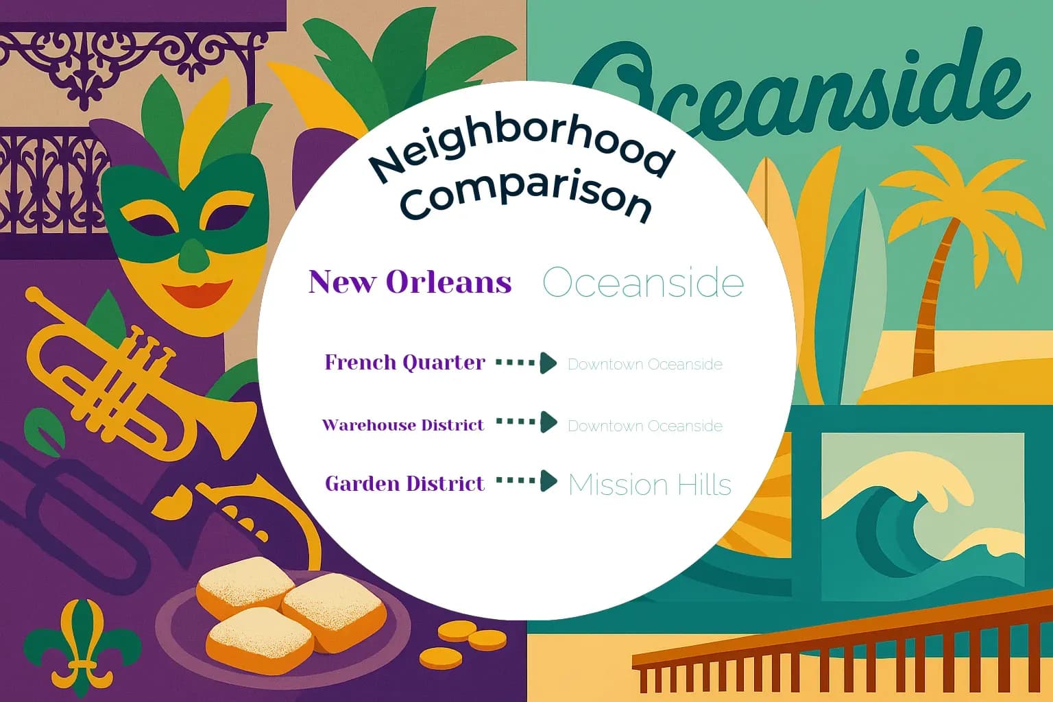 New Orleans vs Oceanside Neighborhood Comparison