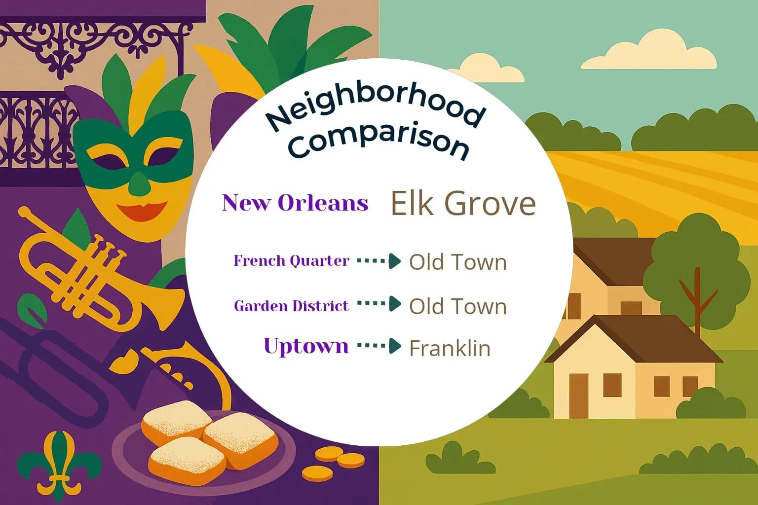 New Orleans vs Elk Grove Neighborhood Comparison