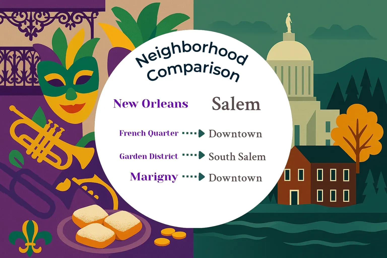 New Orleans vs Salem Neighborhood Comparison
