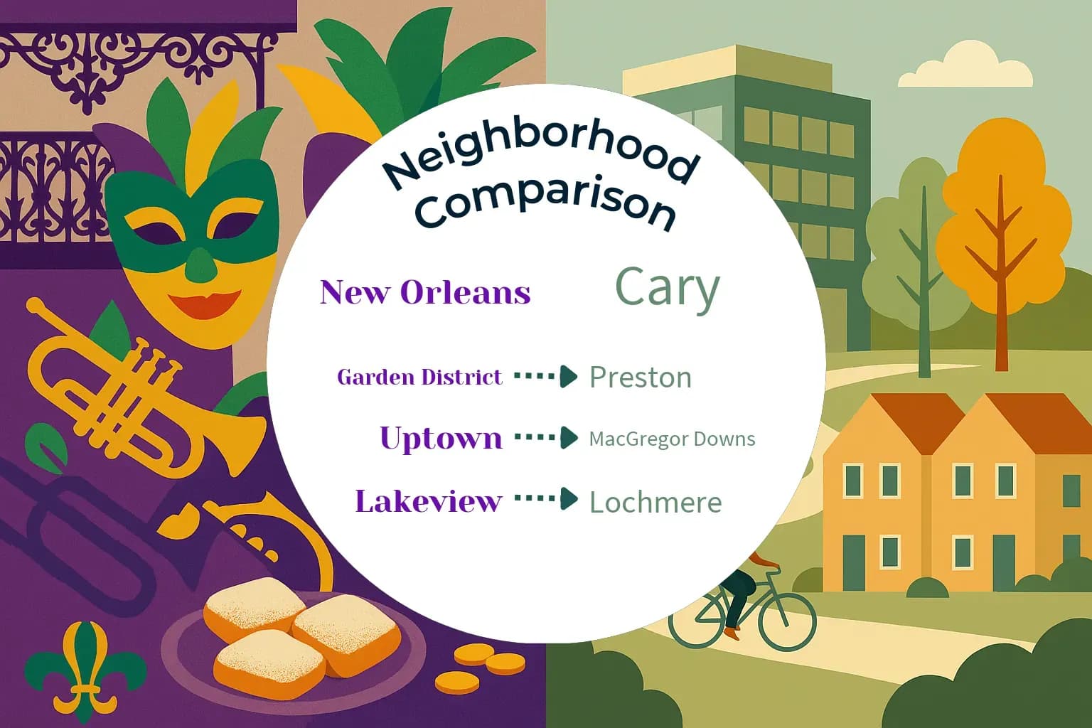 New Orleans vs Cary Neighborhood Comparison