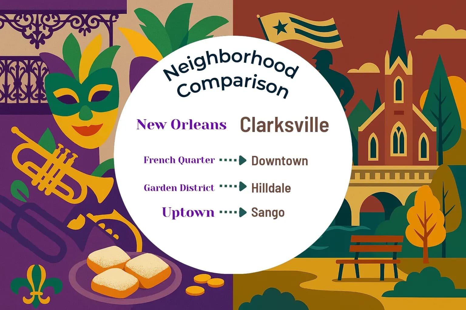 New Orleans vs Clarksville Neighborhood Comparison