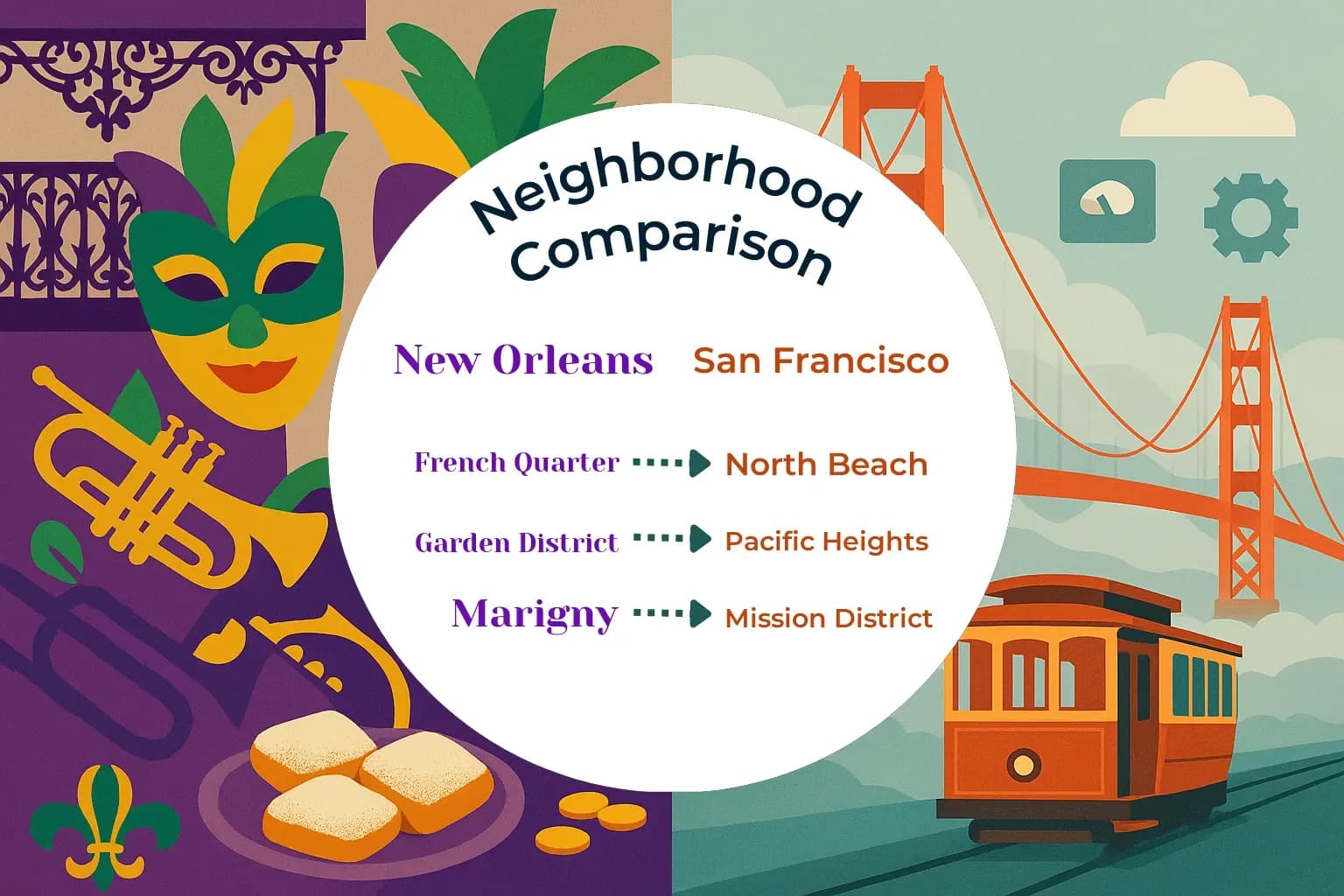 New Orleans vs San Francisco Neighborhood Comparison