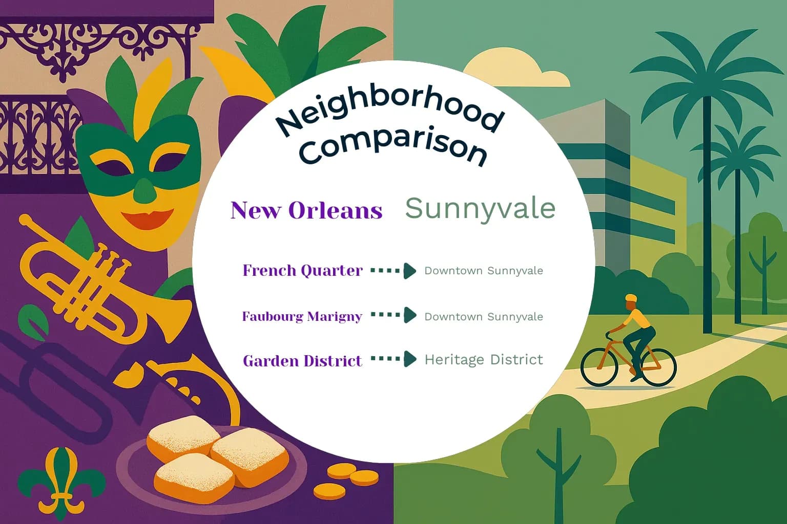 New Orleans vs Sunnyvale Neighborhood Comparison