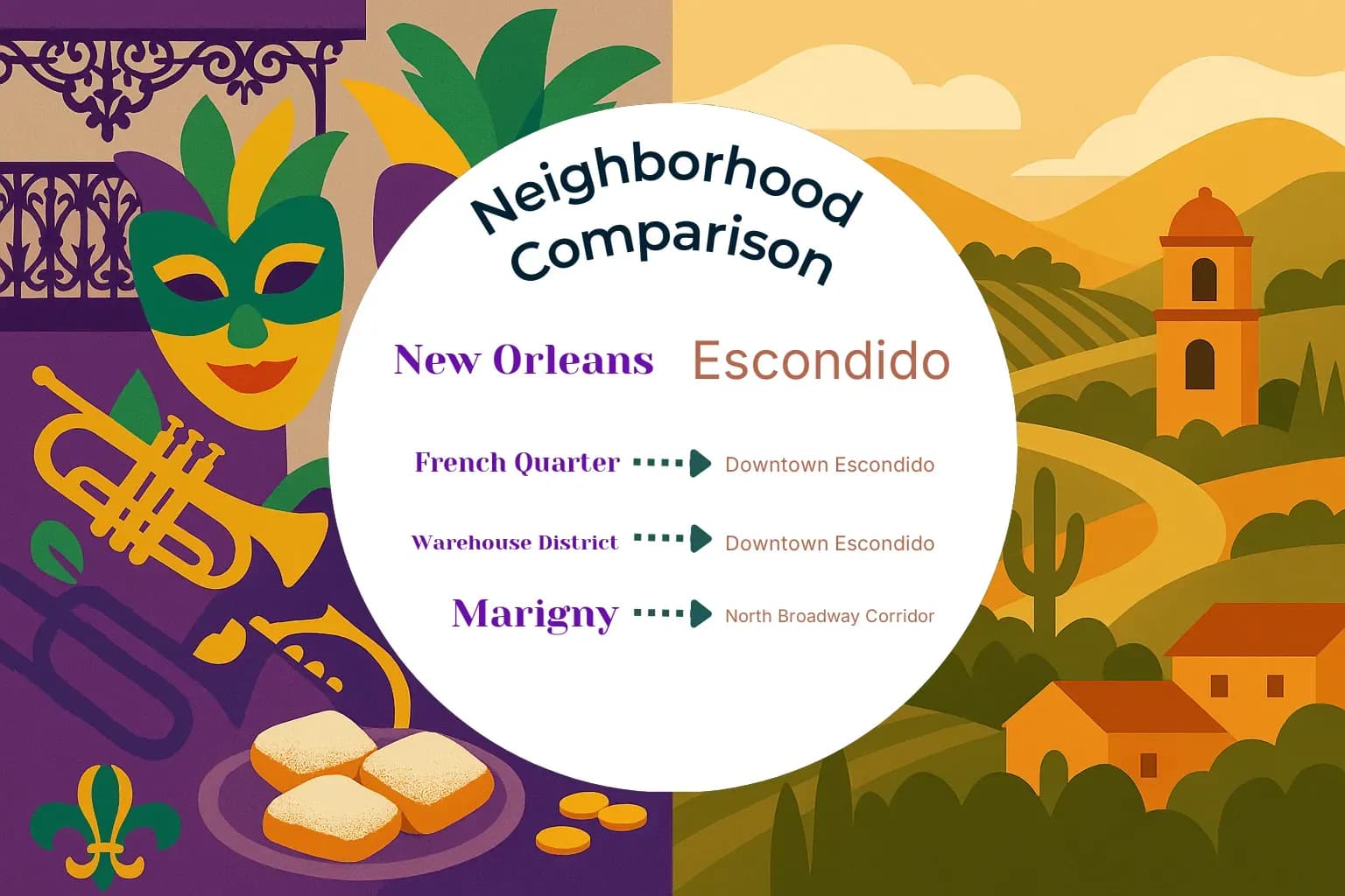 New Orleans vs Escondido Neighborhood Comparison