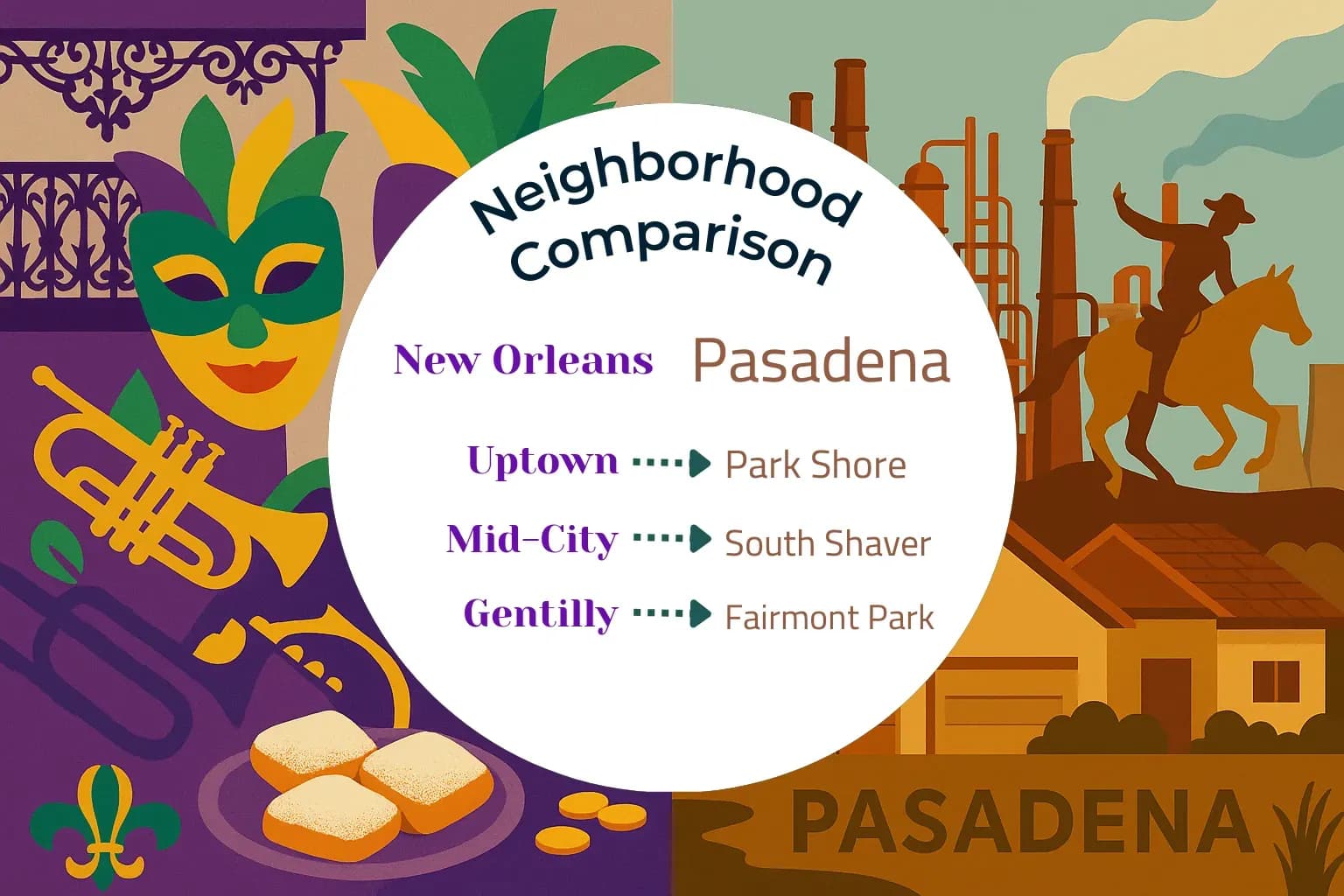 New Orleans vs Pasadena Neighborhood Comparison