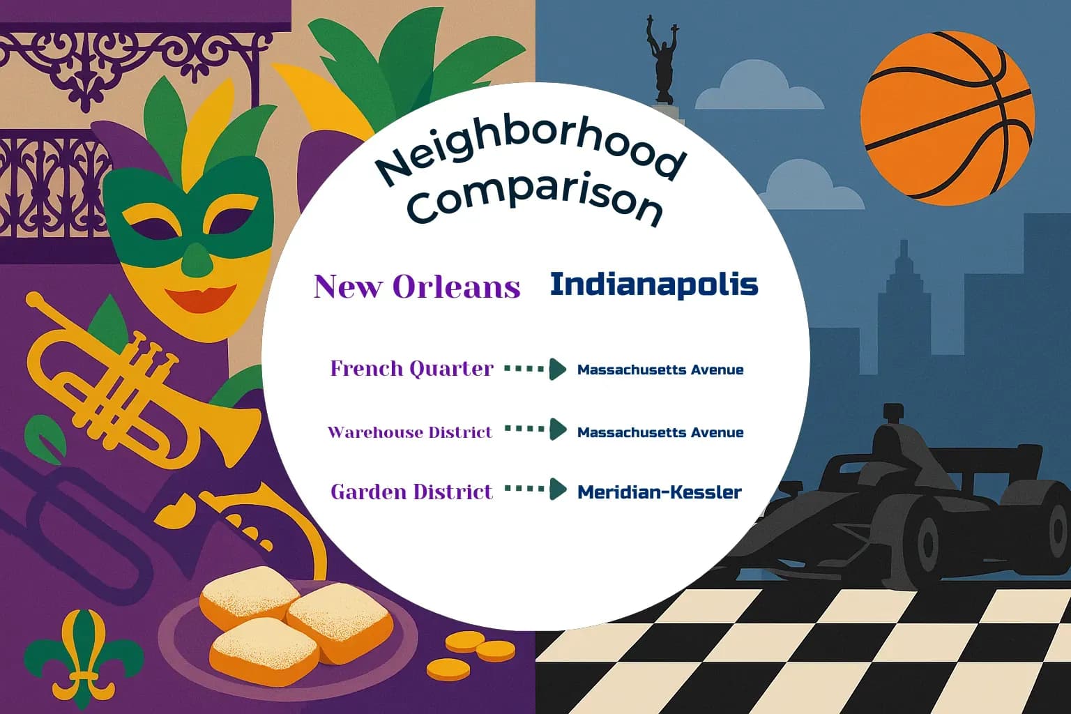 New Orleans vs Indianapolis Neighborhood Comparison