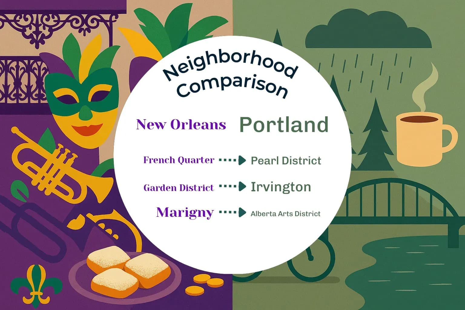 New Orleans vs Portland Neighborhood Comparison