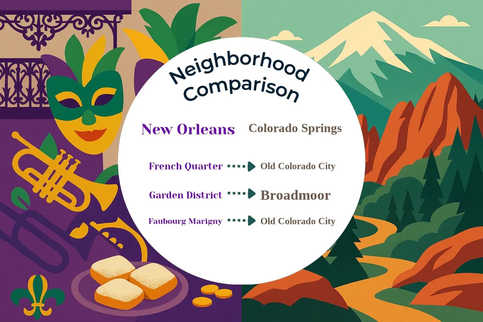 New Orleans vs Colorado Springs Neighborhood Comparison