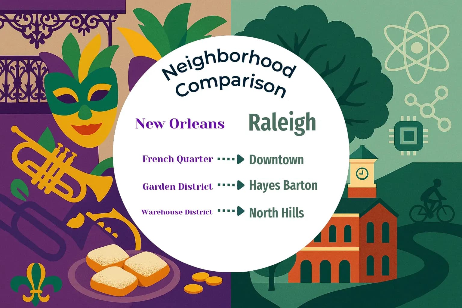 New Orleans vs Raleigh Neighborhood Comparison