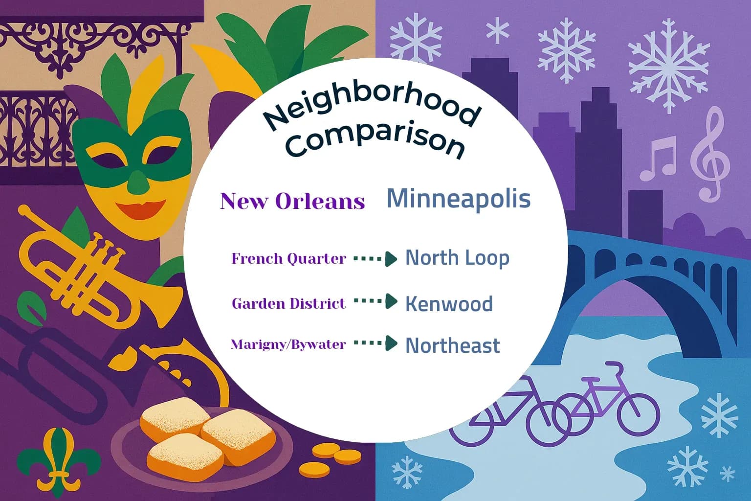 New Orleans vs Minneapolis Neighborhood Comparison
