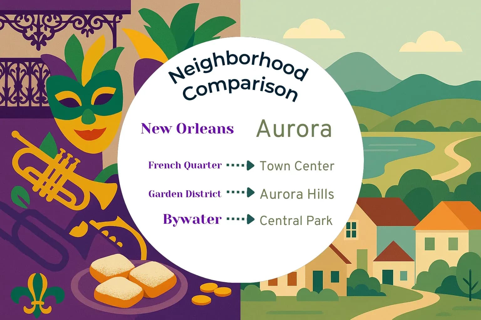 New Orleans vs Aurora Neighborhood Comparison