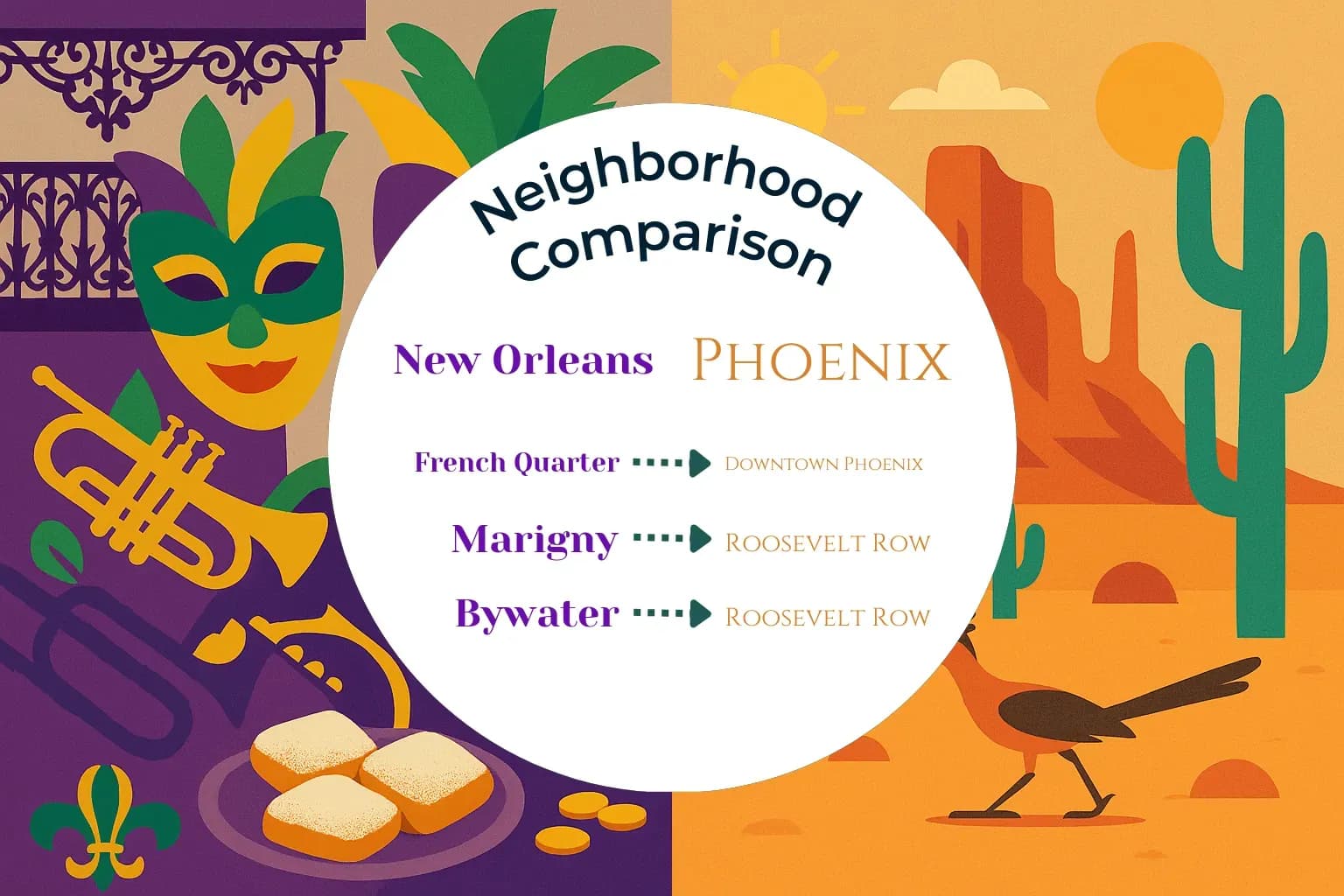 New Orleans vs Phoenix Neighborhood Comparison
