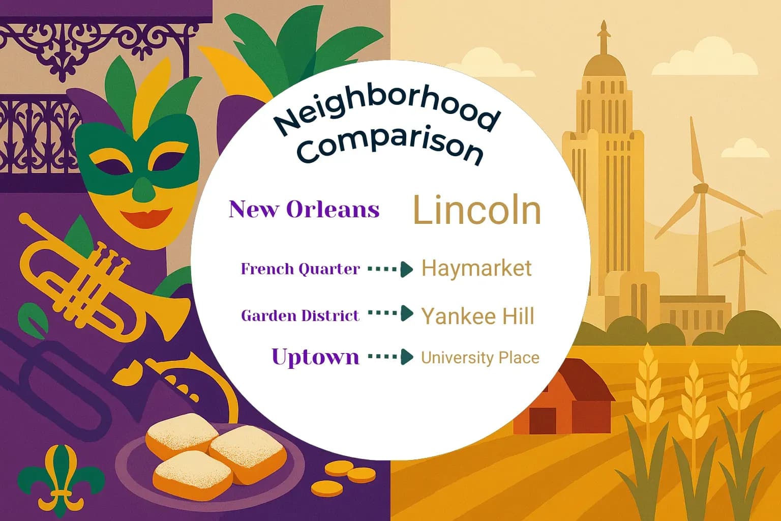 New Orleans vs Lincoln Neighborhood Comparison