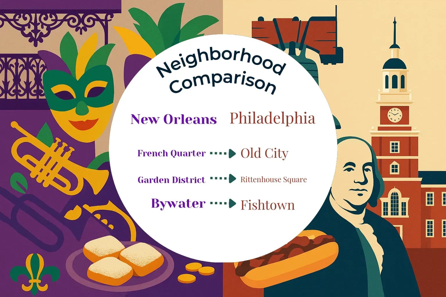 New Orleans vs Philadelphia Neighborhood Comparison