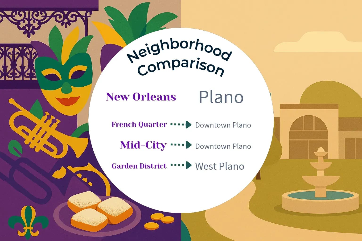 New Orleans vs Plano Neighborhood Comparison