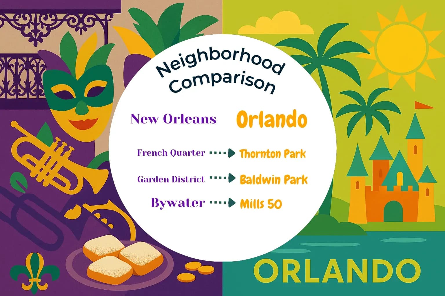 New Orleans vs Orlando Neighborhood Comparison
