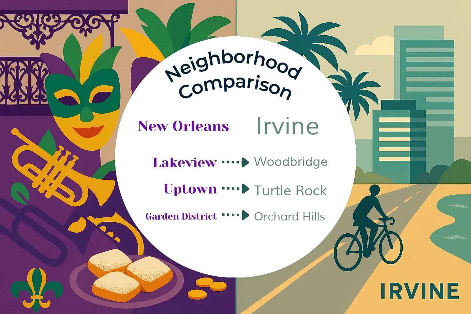 New Orleans vs Irvine Neighborhood Comparison