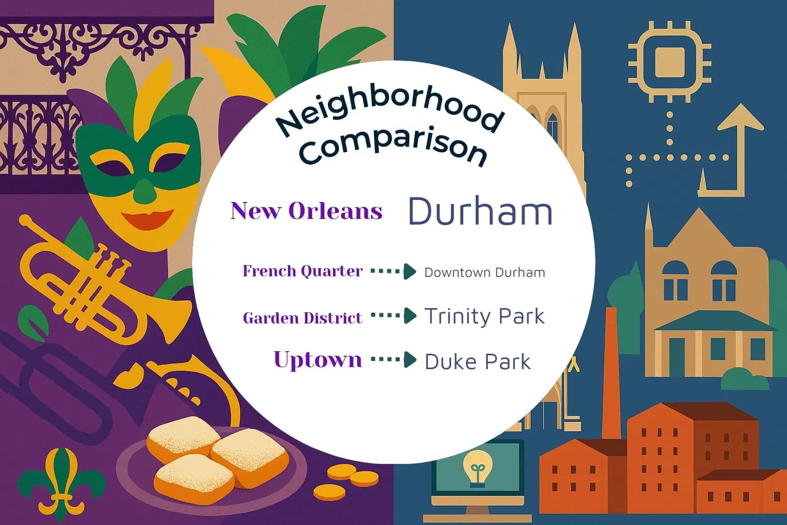 New Orleans vs Durham Neighborhood Comparison