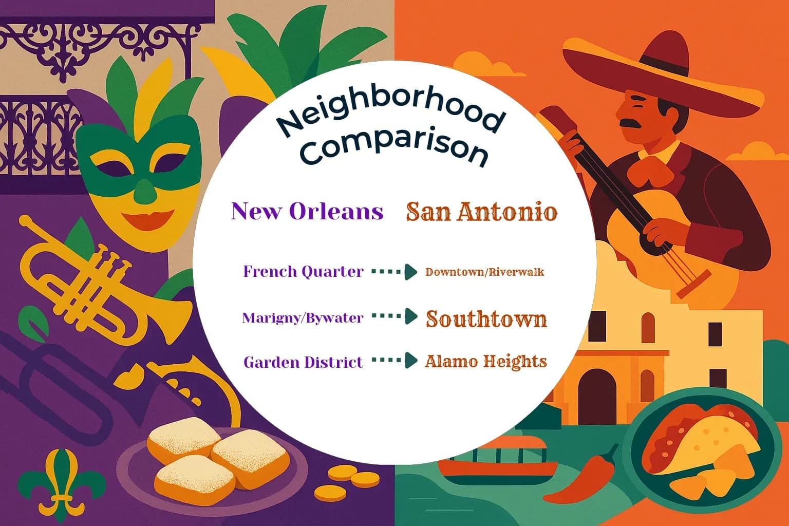 New Orleans vs San Antonio Neighborhood Comparison