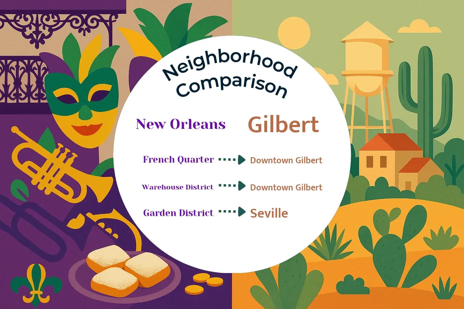 New Orleans vs Gilbert Neighborhood Comparison