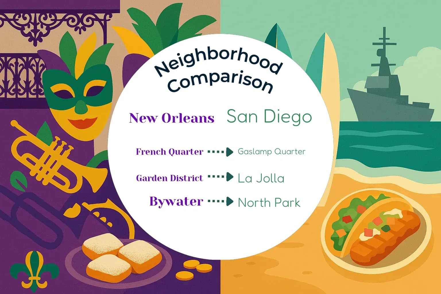 New Orleans vs San Diego Neighborhood Comparison