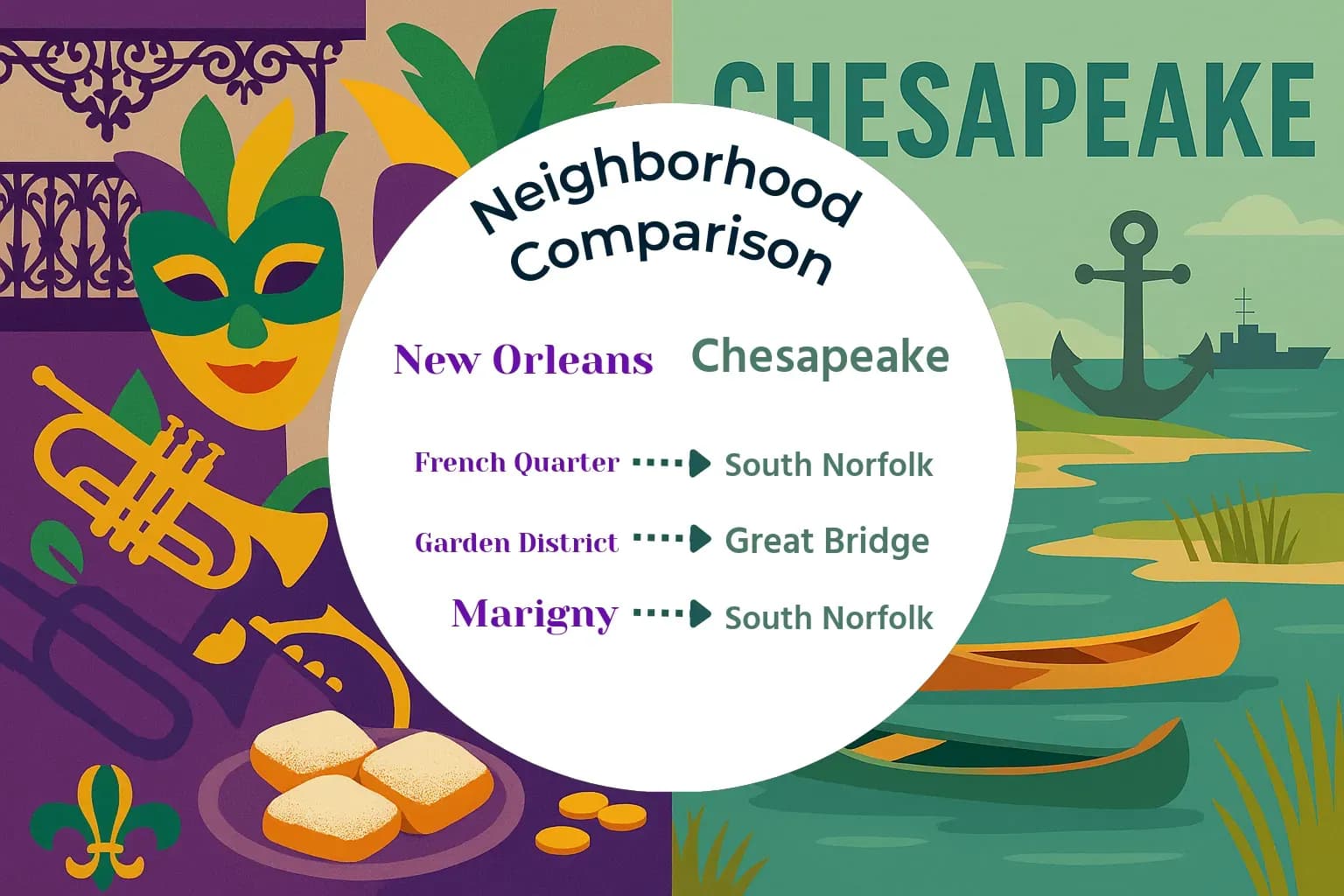 New Orleans vs Chesapeake Neighborhood Comparison