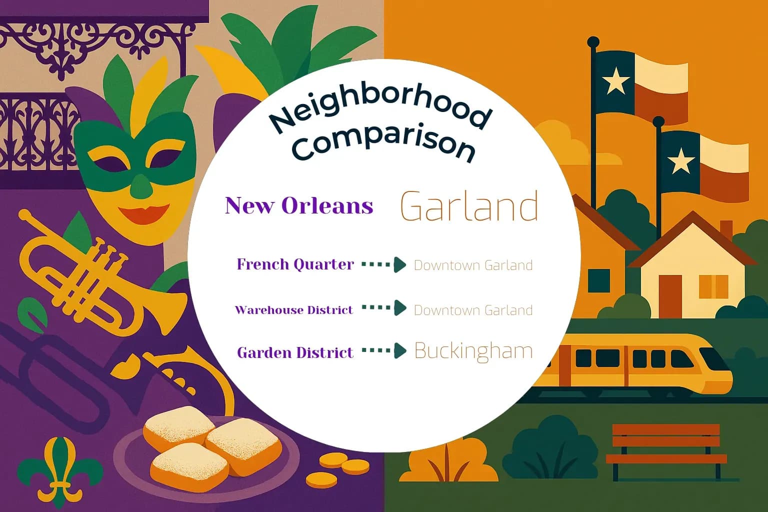 New Orleans vs Garland Neighborhood Comparison