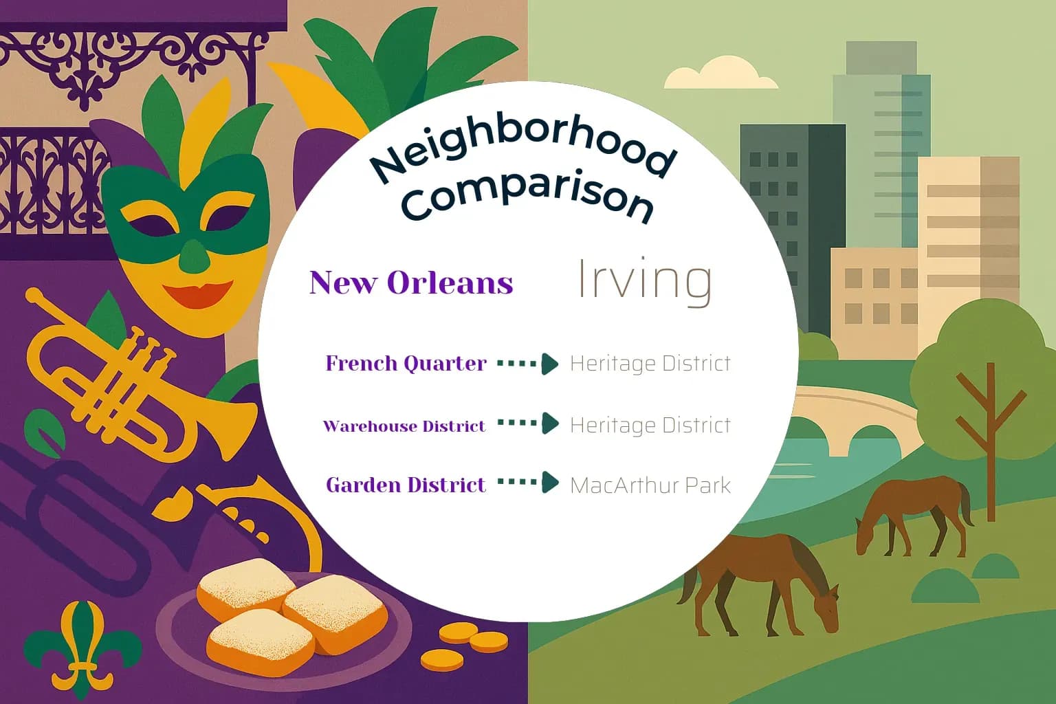 New Orleans vs Irving Neighborhood Comparison