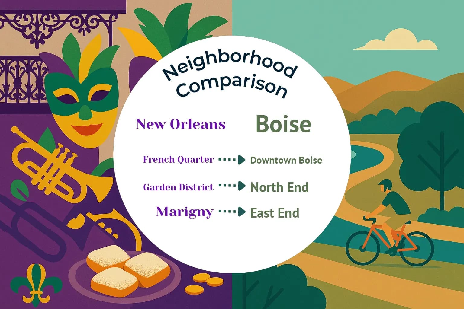 New Orleans vs Boise Neighborhood Comparison