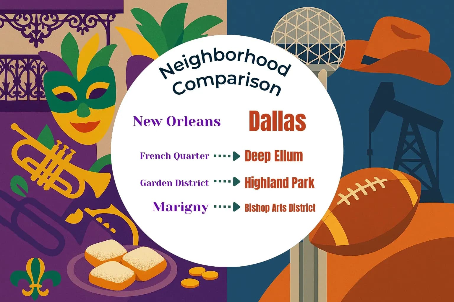 New Orleans vs Dallas Neighborhood Comparison