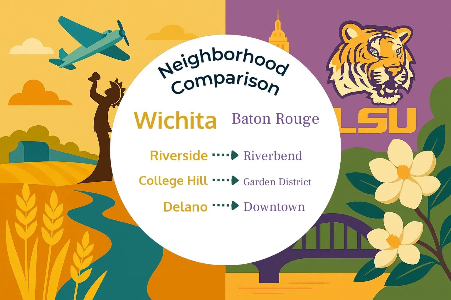 Wichita vs Baton Rouge Neighborhood Comparison